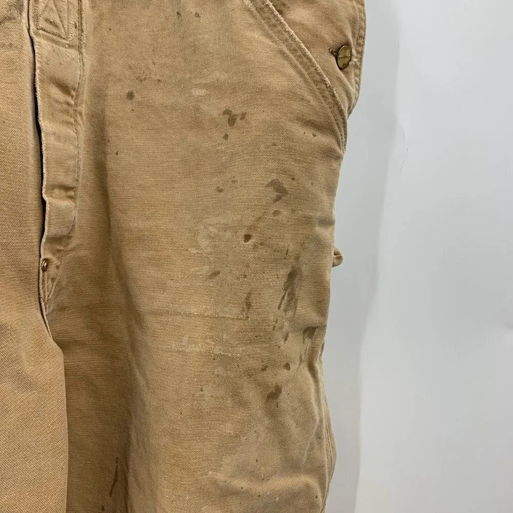 Carhartt Men's Vintage Relaxed Fit Duck Bib Made in USA Double Overalls SZ 44x30 - Picture 9 of 16